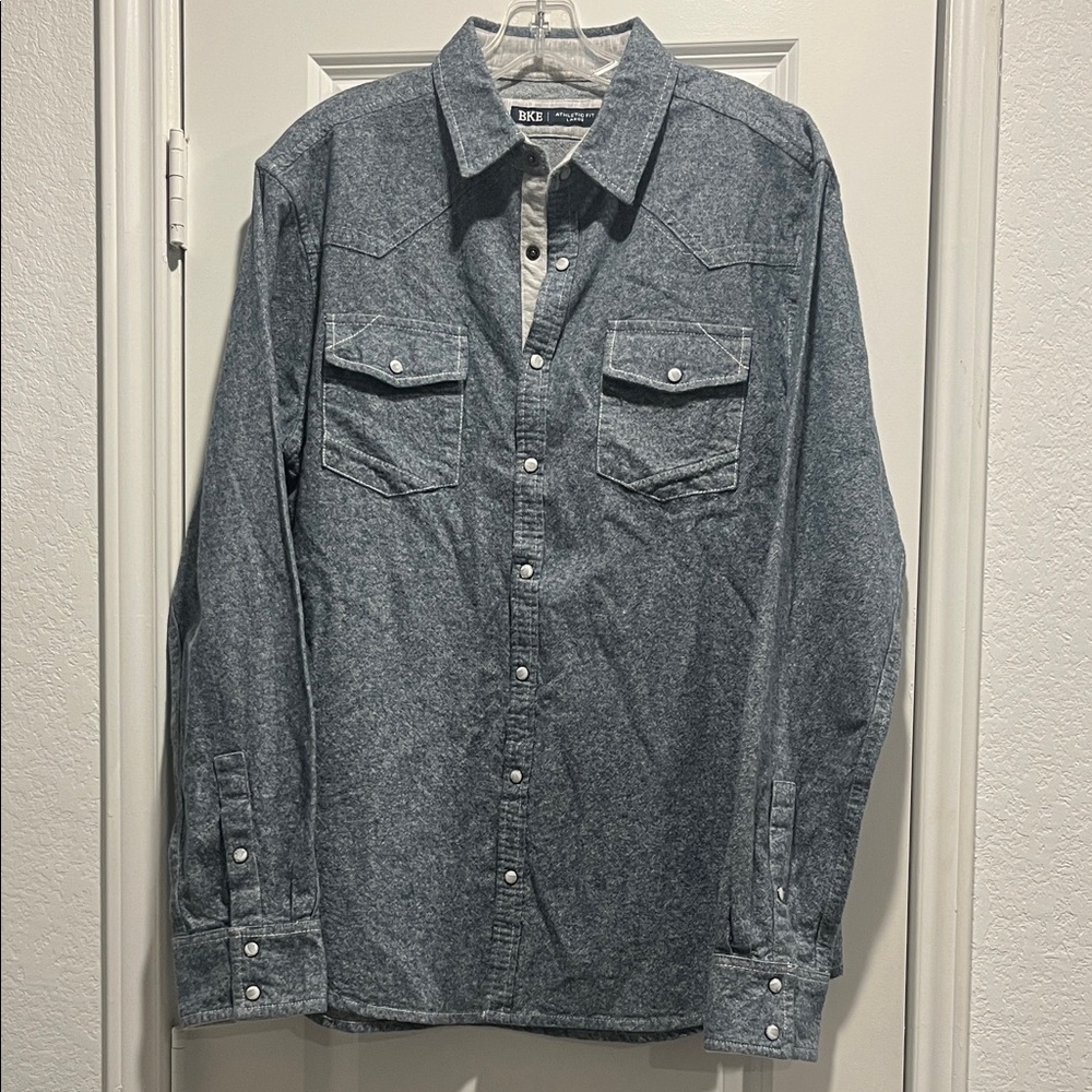BKE cotton Button-Up Shirt - Picture 1 of 13